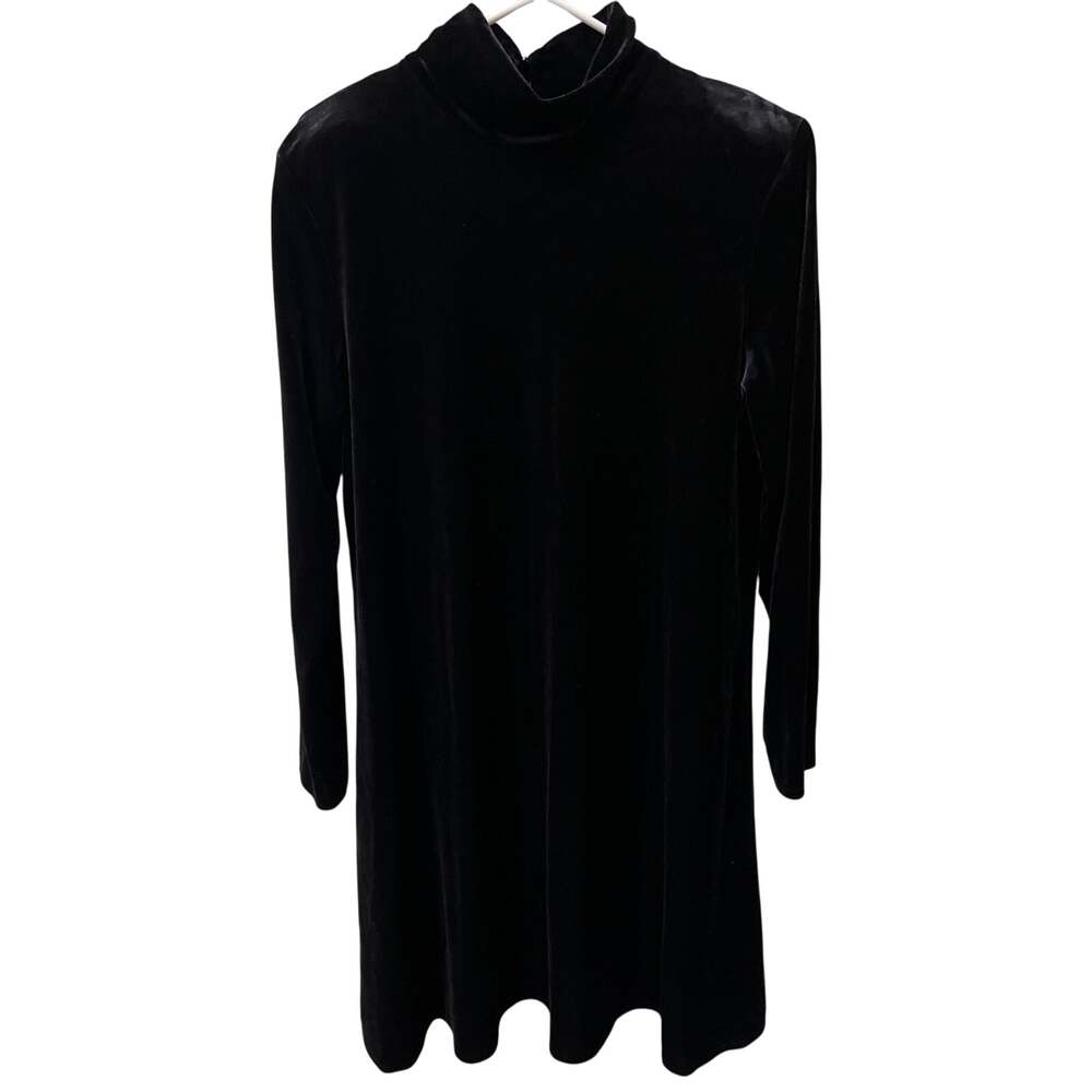 K.C. Spencer Vintage Black Velvet High Neck Dress Plus Size 14 Whimsygoth Chic